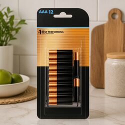 High-Quality AAA Alkaline Batteries 12 Pack 1.5V
