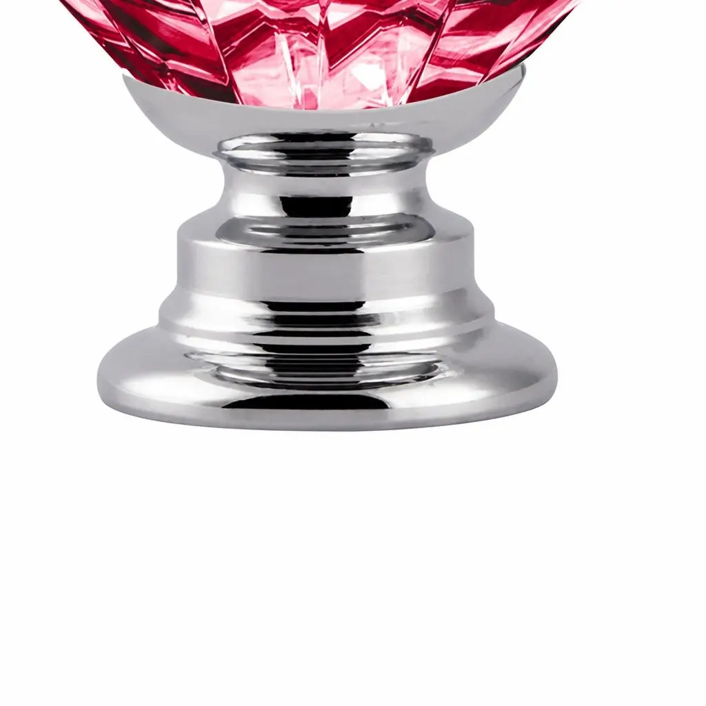 Diamond Crystal Cabinet Knobs 40mm Red Alloy Base Chrome