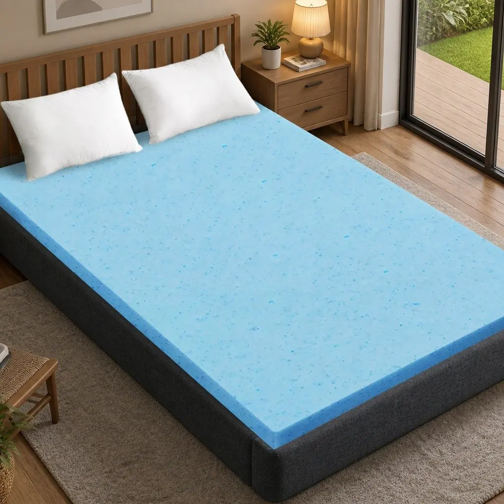 Memory Foam Mattress Topper Double Bed Cool Gel Infused 5cm Thickness Bamboo