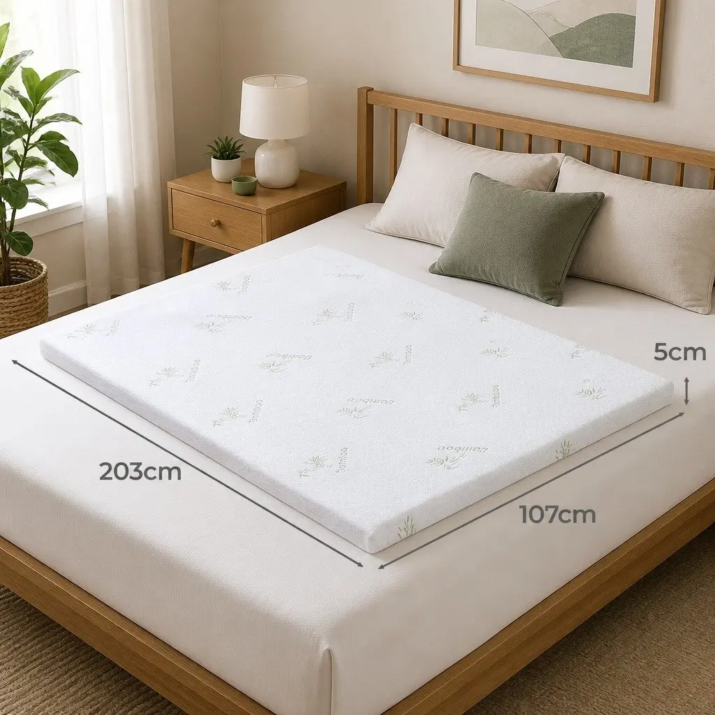 King Single 5cm Memory Foam Mattress Topper with Gel