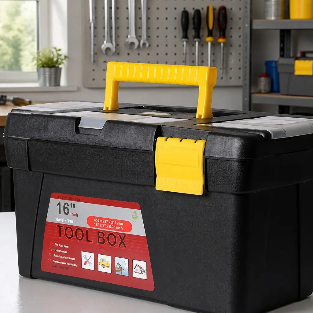 3 Pcs Tool Box Set Professional Storage Heavy Duty Portable Toolbox Organizer