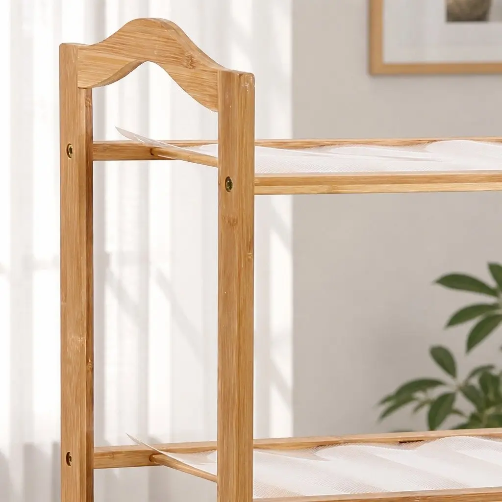Bamboo Shoe Rack 5 Tier Organizer 70cm Width
