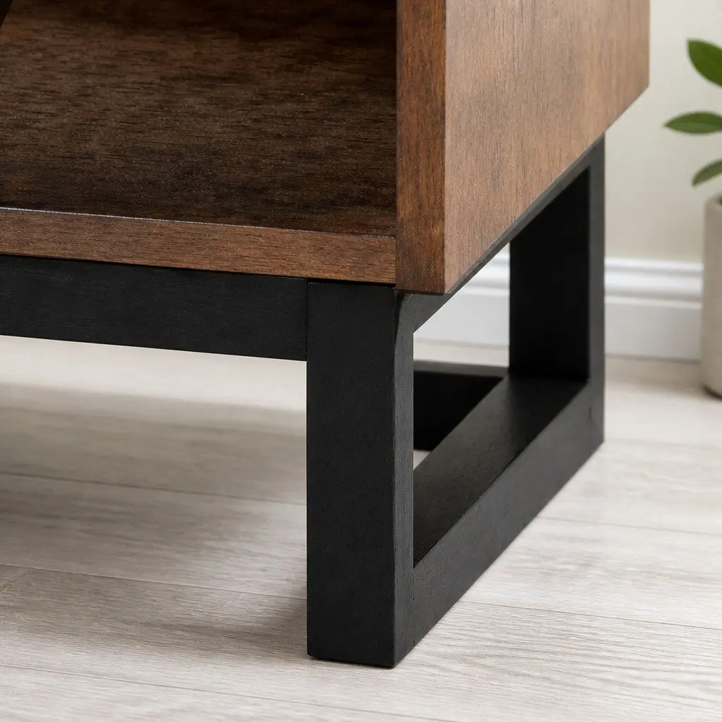 Shoe Cabinet Chipboard 80cm Walnut 2 Flip Drawers Storage Organiser Removable Shelf