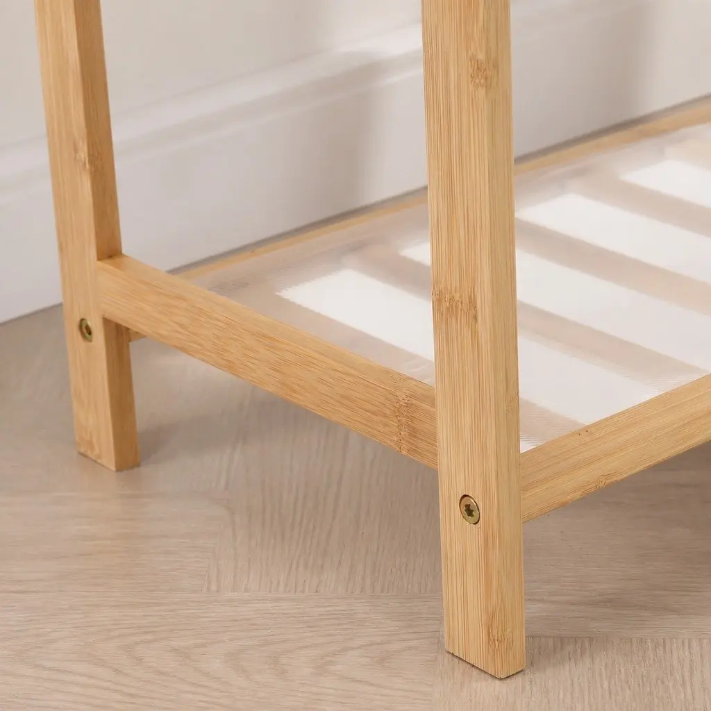 Bamboo Shoe Rack 10 Tier 80cm Wide Natural