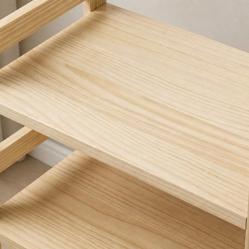 Kids Toy Storage Unit Pine Wood and Plastic 12 Bins 6 Shelves Natural and White