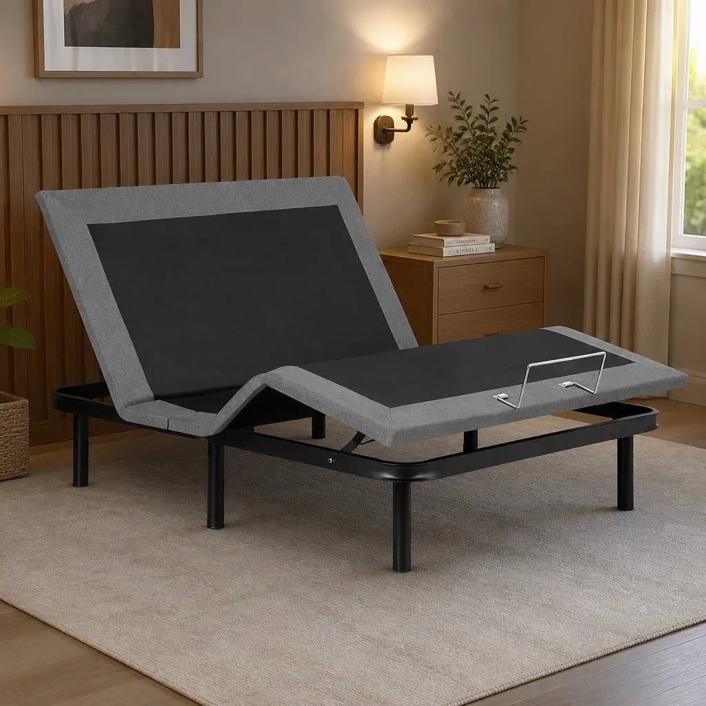 Electric Adjustable Bed Frame Double Size Black