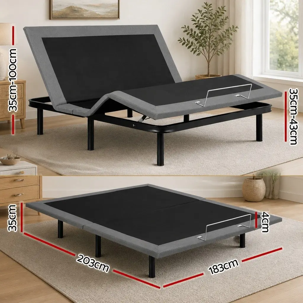 Adjustable Electric King Bed Frame with Wireless Remote
