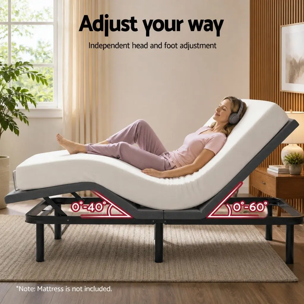 Adjustable Electric King Bed Frame with Wireless Remote
