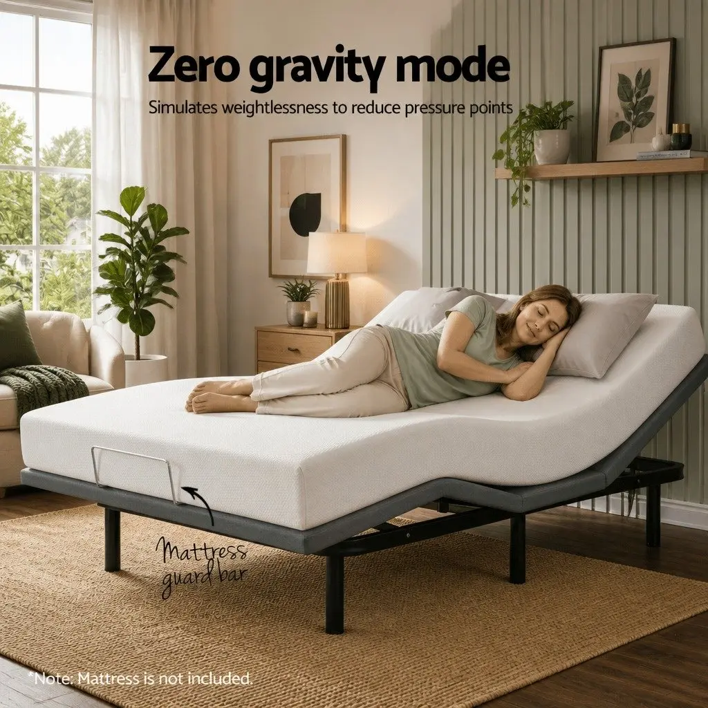 Queen Size Adjustable Electric Bed Frame with Wireless Remote