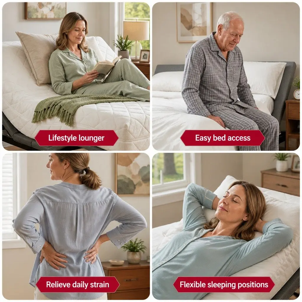 Queen Size Adjustable Electric Bed Frame with Wireless Remote
