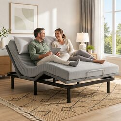 Premium Double Electric Adjustable Bed Frame with Mattress