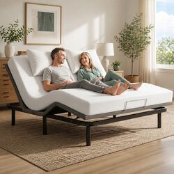 High-Quality King Adjustable Bed Frame with Foam Mattress