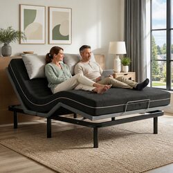 Exceptional Queen Adjustable Bed Frame with Mattress Bundle