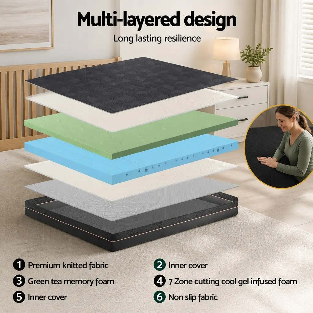 Queen Adjustable Bed Frame with Memory Foam Mattress Combo Electric Base Remote