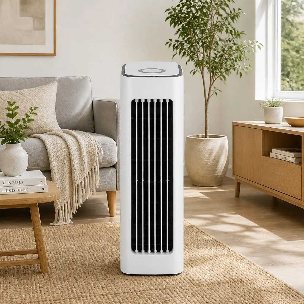 Portable Evaporative Air Cooler Humidifier Fan Purifier 6L White