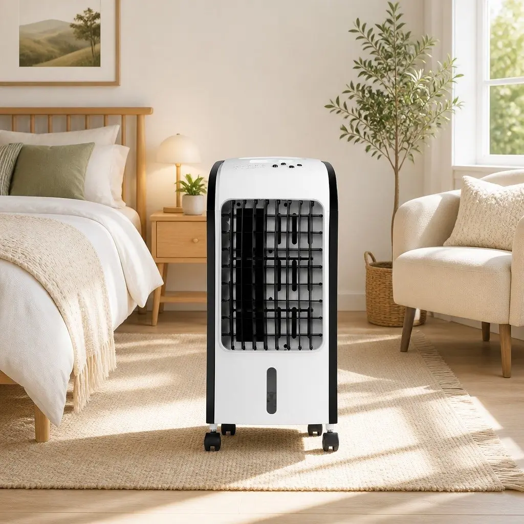Evaporative Air Cooler 4L Tank Portable Cooling Fan Black and White