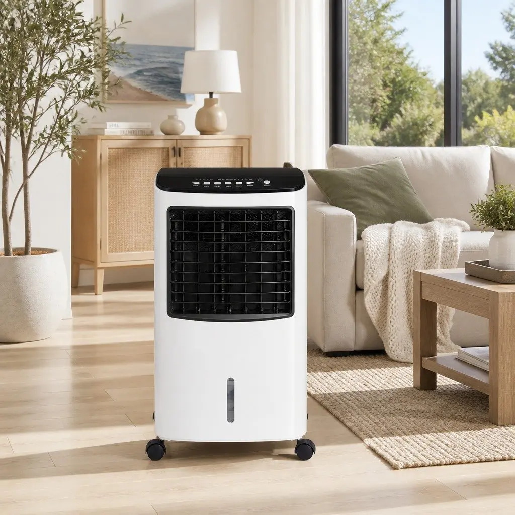 Evaporative Air Cooler Humidifier Purifier 8L Tank Black and White