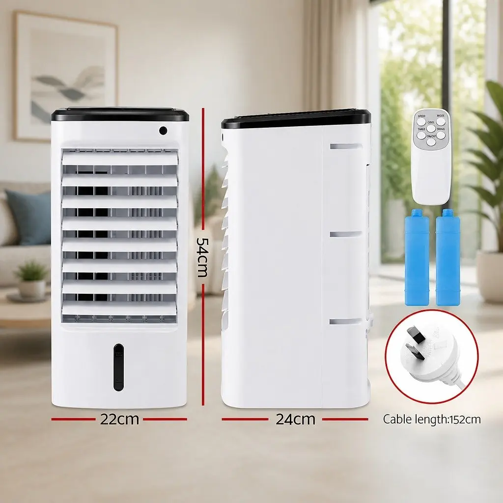 Evaporative Cooler 4L Tank Humidifier Fan Remote Control White