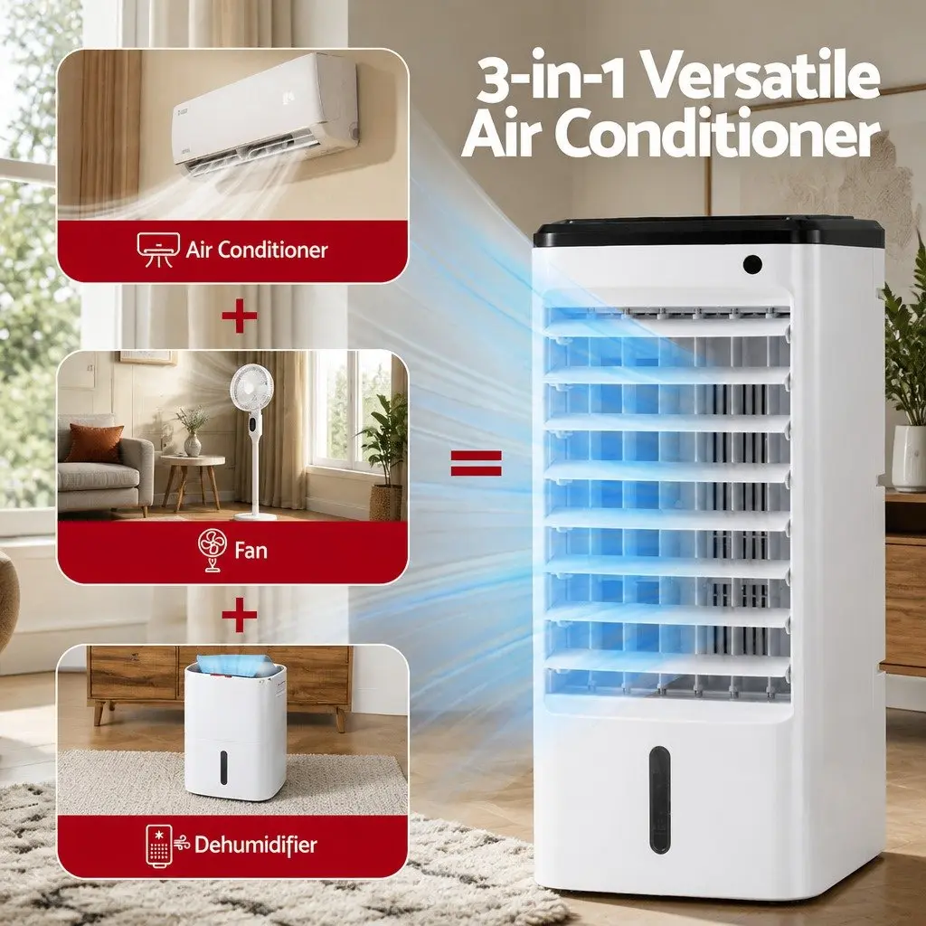 Evaporative Cooler 4L Tank Humidifier Fan Remote Control White