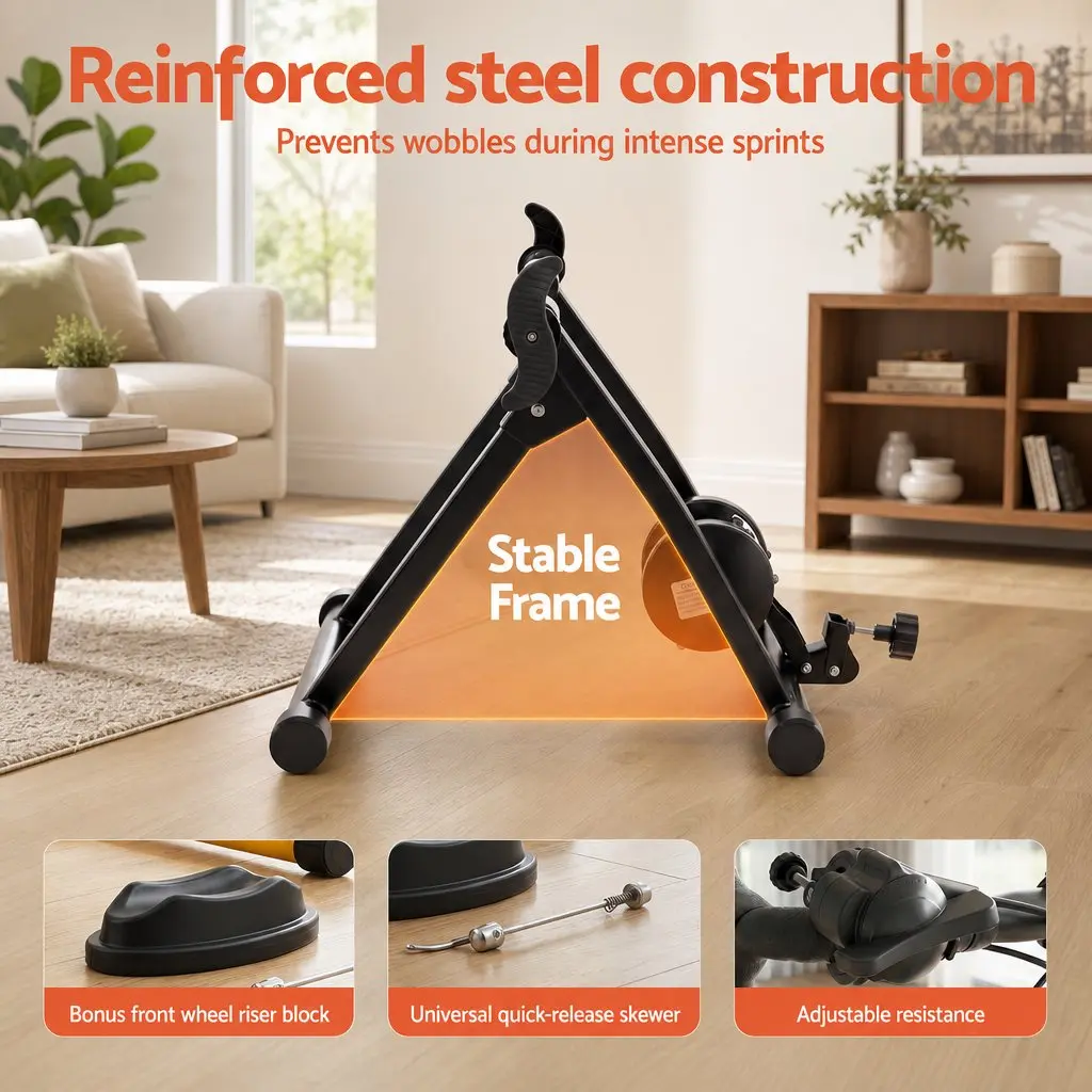 Foldable Bike Trainer Stand with Magnetic Resistance