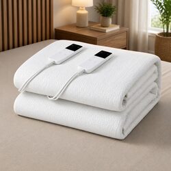 Double Fitted Electric Blanket with Dual Controllers