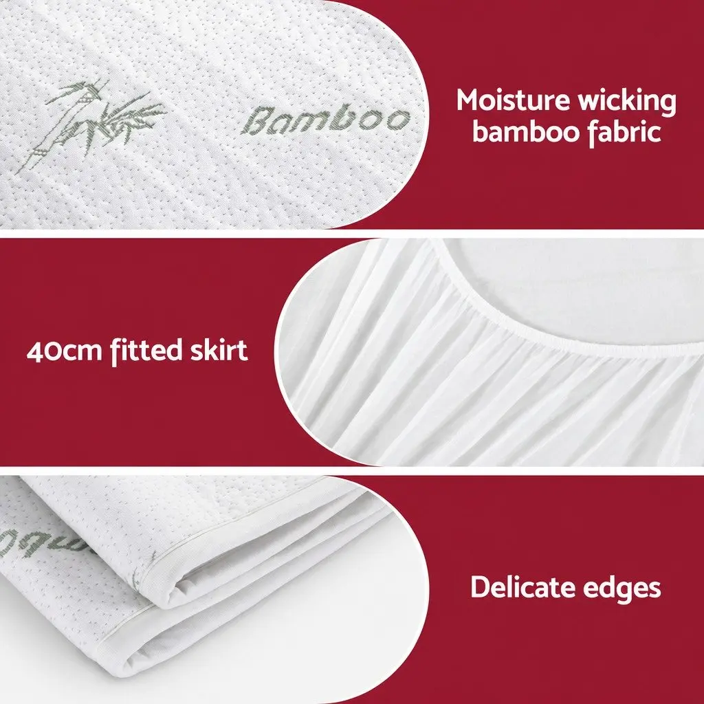 Electric Blanket Bamboo Fabric Double White Fitted Heated Pad Machine Washable