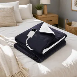 Charcoal Double-Sided Electric Throw Rug Heated Blanket