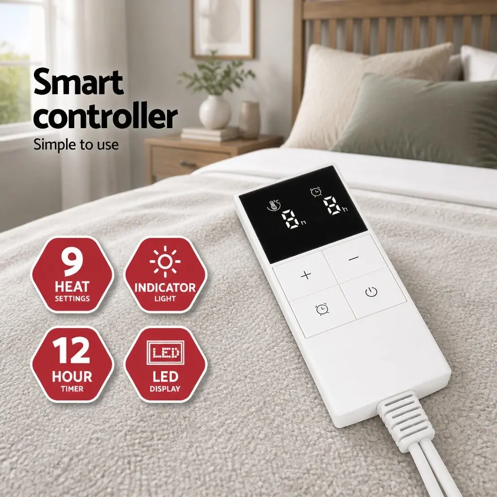 Double Electric Blanket with Fleece Underlay