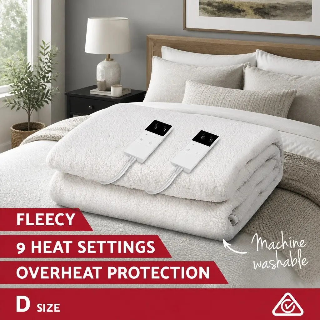 Double Electric Blanket with Fleece Underlay