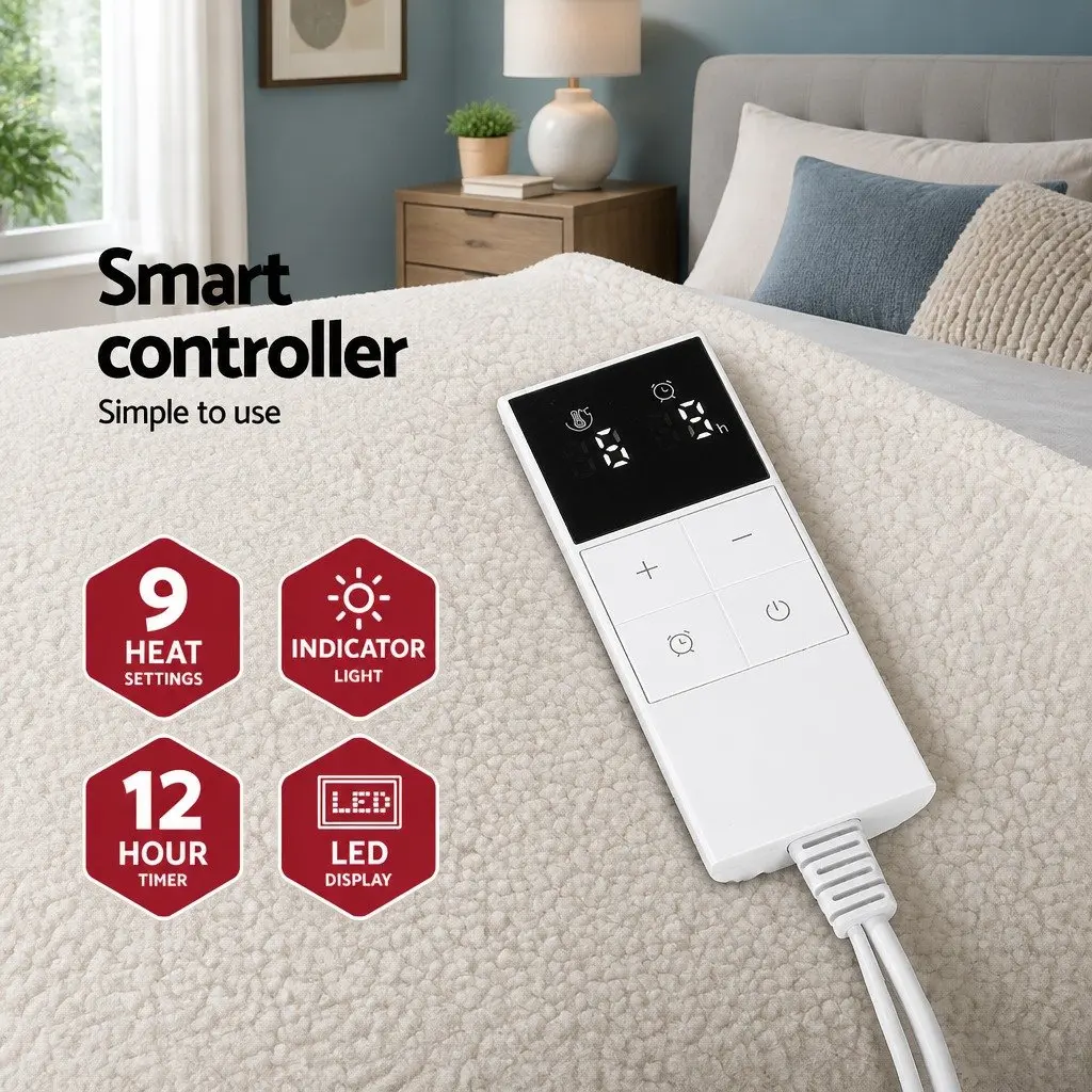 Electric Blanket for Single Bed Fitted with Fleece