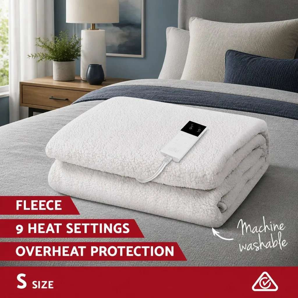 Electric Blanket for Single Bed Fitted with Fleece