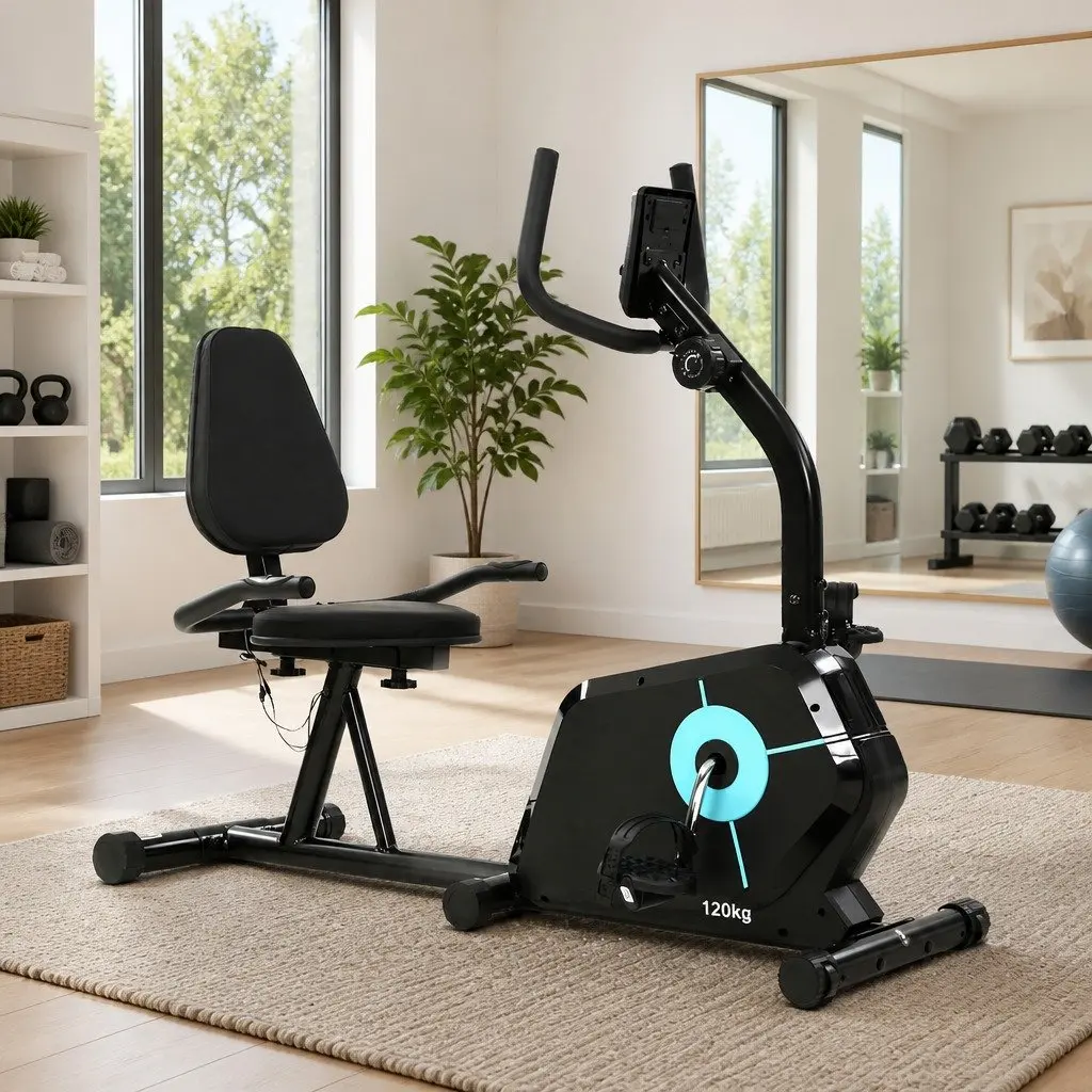 Recumbent Exercise Bike Steel 24kg Black