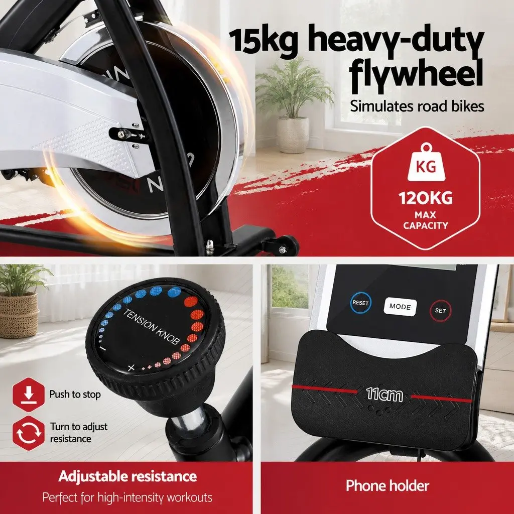15kg Flywheel Exercise Bike with LCD Display