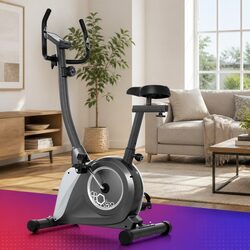 Upright Magnetic Exercise Bike for Home Fitness Grey 120kg