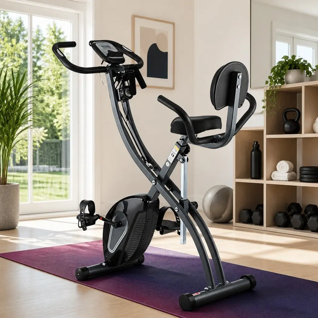 Magnetic X-Frame Folding Exercise Bike