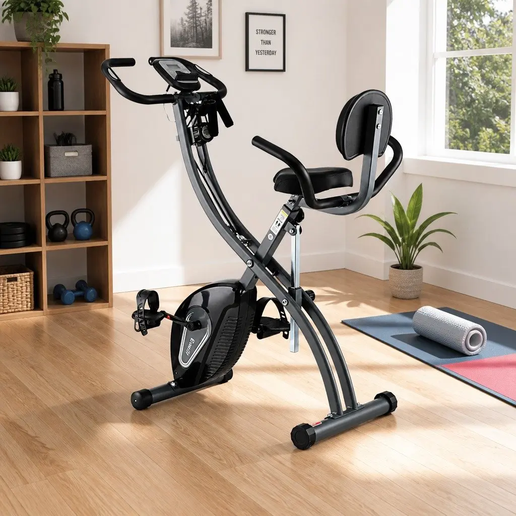 Magnetic X-Frame Folding Exercise Bike