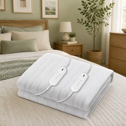 Premium King Size Electric Blanket with Dual Controllers