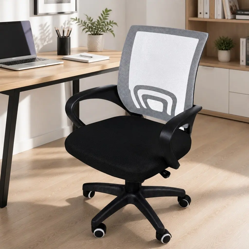 Grey Ergonomic Office Chair with Mesh Back