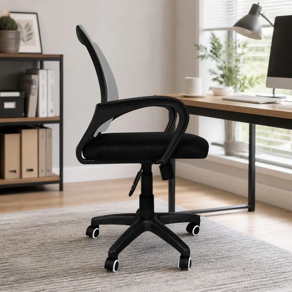 Grey Ergonomic Office Chair with Mesh Back