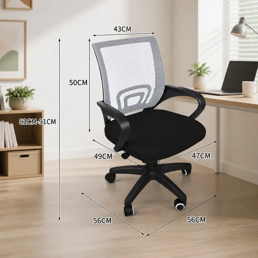 Grey Ergonomic Office Chair with Mesh Back