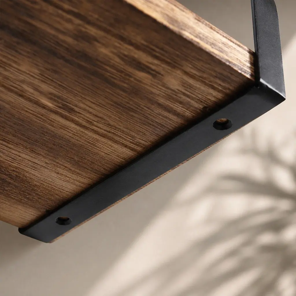 Floating Shelf Paulownia Wood 3 Piece Natural Wood Industrial Style