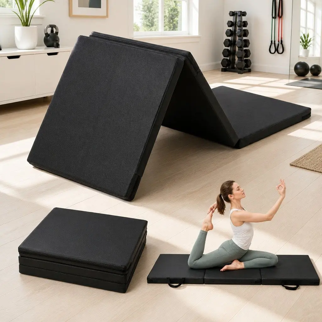 Gymnastics Mat Foam 181cm x 61cm x 5cm Black