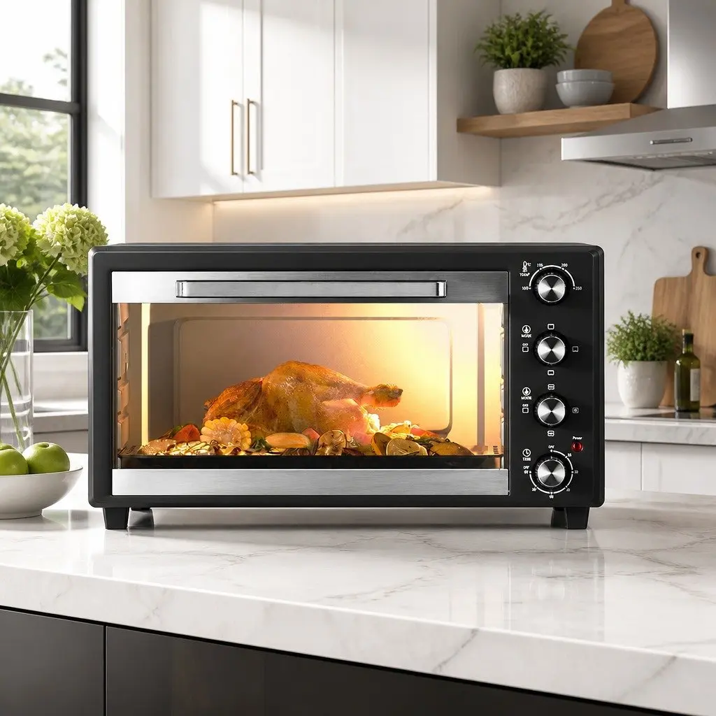 Convection Oven Electric 45L Portable Black and Silver