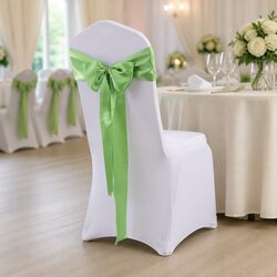 Art Deco Satin Table Runner and Chair Sash in Grass Green