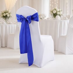 Navy Satin Chair Sashes for Weddings and Events