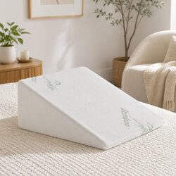 Wedge Pillow Memory Foam Support Back Legs Lounging Sleeping White 30cm