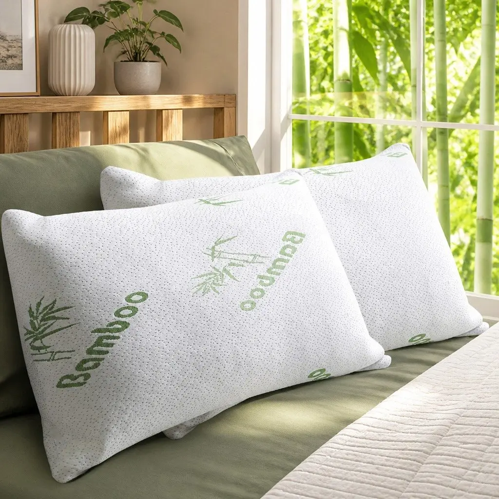 Memory Foam Pillow Bamboo Fabric Cover 70cm x 40cm