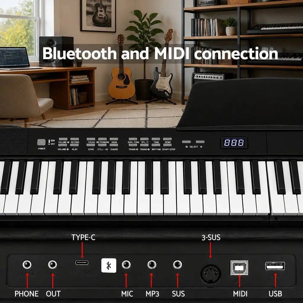 88-Key Foldable Digital Piano with MIDI and Bluetooth
