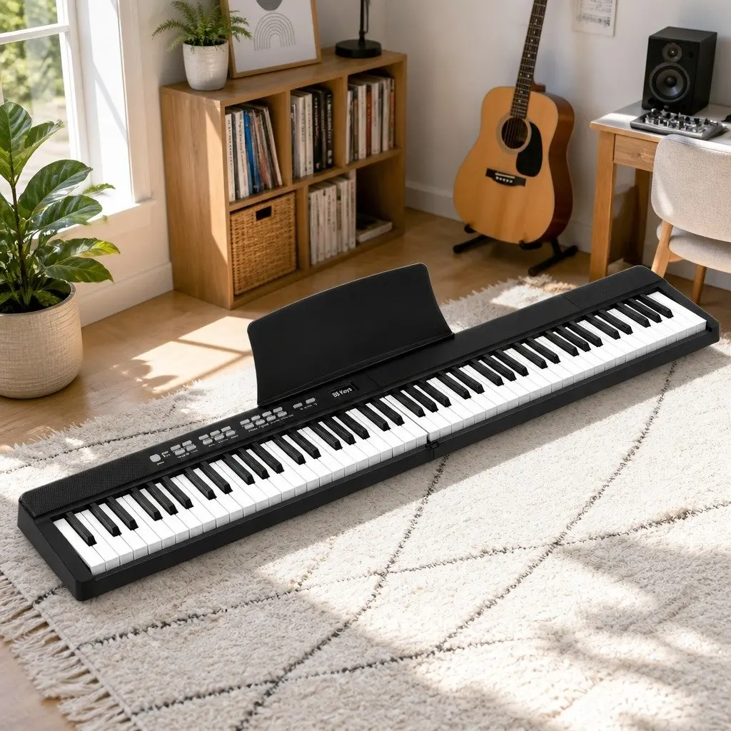 88-Key Foldable Digital Piano with MIDI and Bluetooth