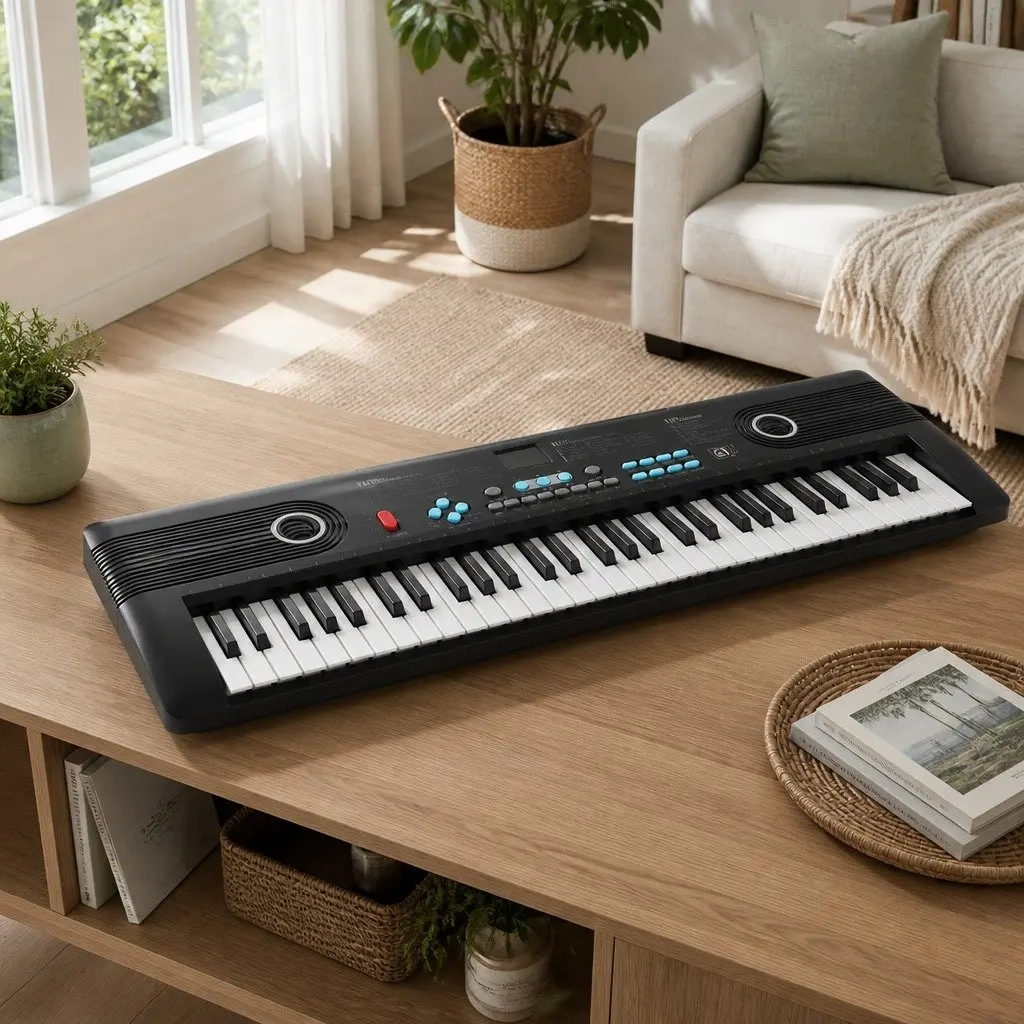 61-Key Digital Piano Keyboard with Microphone